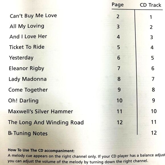 Lennon McCartney Solos for Flute Book + CD Beatles Play Along Series Sheet Music - Picture 3 of 16